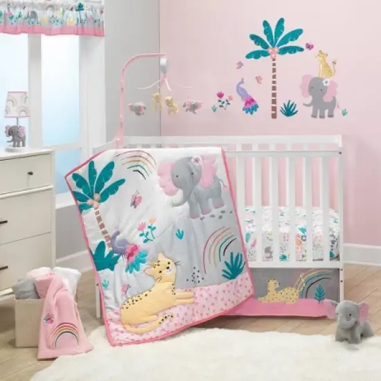 Bedtime Originals Musical Baby Crib - Rainbow Jungle Animal image {6}