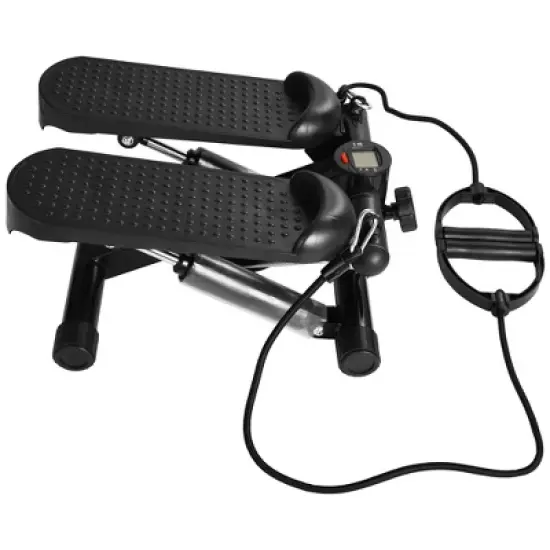 BalanceFrom Adjustable Stepping Machine and Step Counter, Leg Workout Machine & Mini Stair Stepper with Resistance Bands, for Home Workouts, Black image {6}