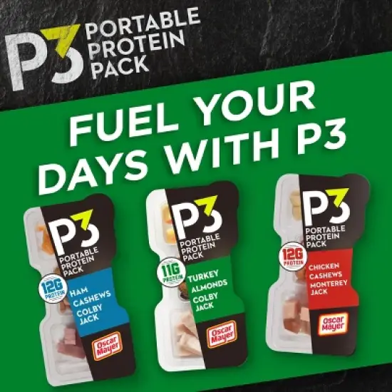 P3 Portable Protein Snack Pack with Turkey, Almonds & Colby Jack Cheese - 2oz image {6}