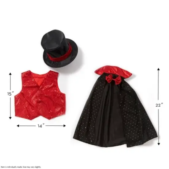 Melissa & Doug Magician Role Play Costume Set - Includes Hat, Cape, Wand, Magic Tricks image {4}
