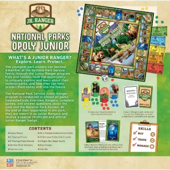 MasterPieces Junior Ranger National Parks Opoly Jr. Board Game - Explore World of Animals image {3}