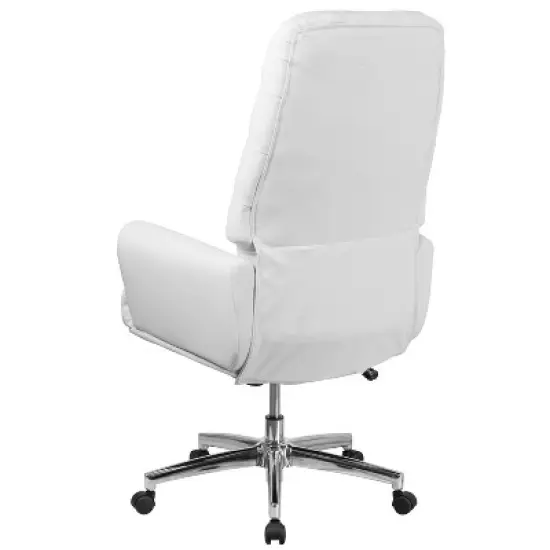 Flash Furniture High Back Traditional Tufted LeatherSoft Executive Swivel Office Chair with Silver Welt Arms image {6}