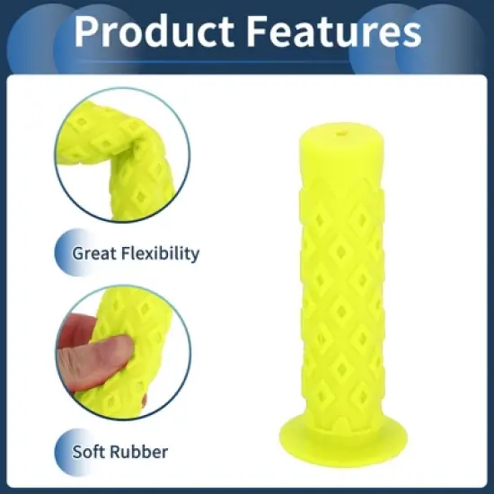 Unique Bargains Bike Handlebar Grips Covers 4.72" Yellow 1 Pair image {3}