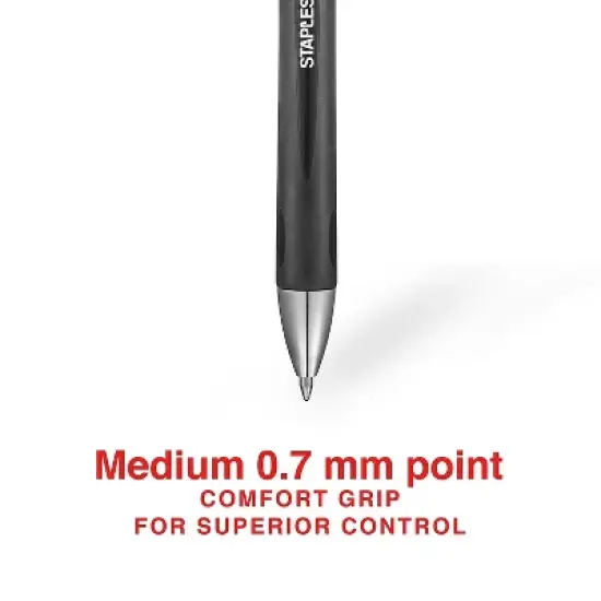 Staples Sonix Retractable Gel-Ink Pens Medium Point Black Dozen (13561-CC) 651254 image {2}