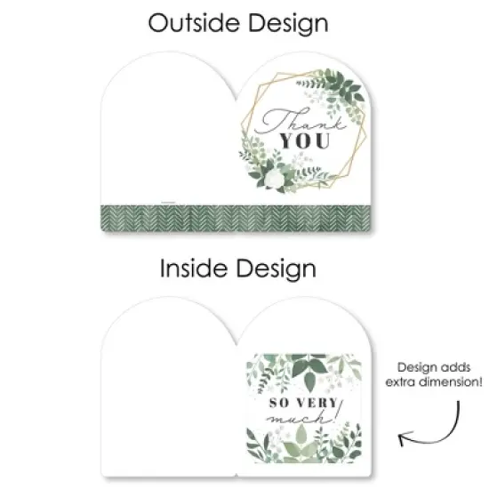 Big Dot of Happiness Boho Botanical - Greenery Thank You Giant Greeting Card - Big Shaped Jumborific Card - 16.5 x 22 inches image {4}