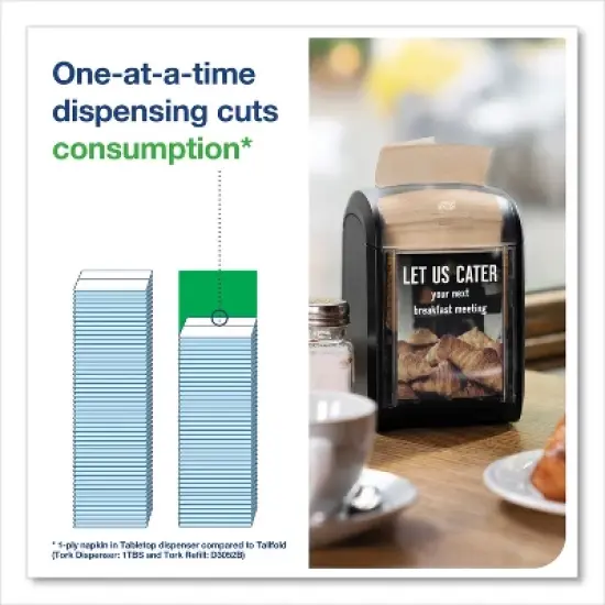 Tork Xpressnap Fit Interfold Dispenser Napkins, 2-Ply, 6.5 x 8.39, Natural, 120/Pack, 36 Packs/Carton image {6}