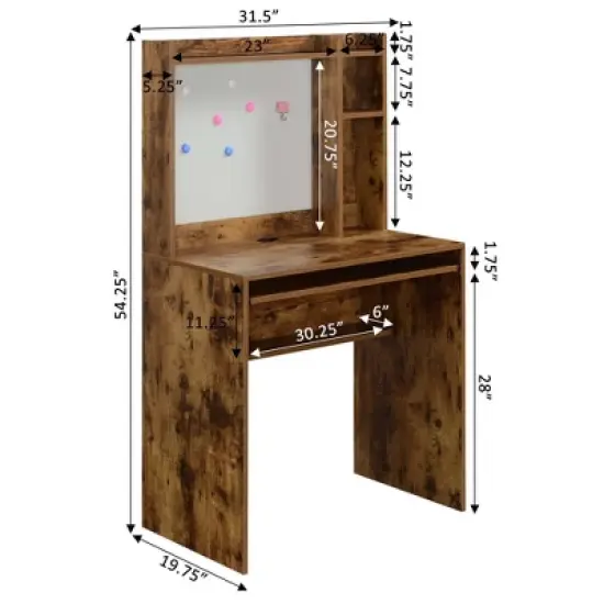 Designs2Go Student Desk with Magnetic Bulletin Board and Shelves - Breighton Home image {6}