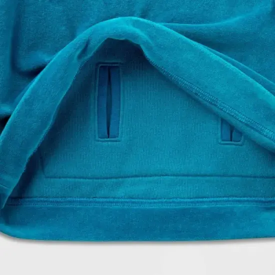 Girls' Adaptive Velour Sweatshirt - Cat & Jack&trade; Teal Blue image {3}