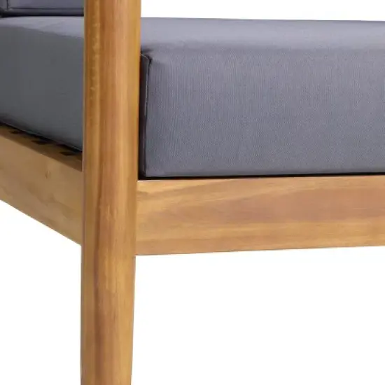 3pc Magnolia Patio Acacia Wood 2 Seater Chat Set - Teak/Dark Gray - Christopher Knight Home image {2}