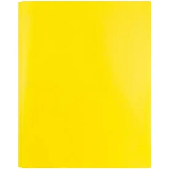 JAM 6pk POP 2 Pocket School Presentation Plastic Folders with Prong Fasteners Yellow image {4}