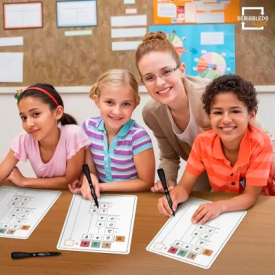 SCRIBBLEDO Division 9"x12" Dry Erase Sheets Pack of 10 image {3}