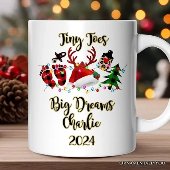 Baby Christmas Mug, Buffalo Plaid Gift (Non-Custom Only)| OrnamentallyYou image {3}
