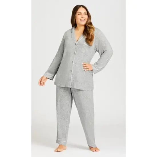 Women's Plus Size Hacci Sleep Pant - gray | AVENUE image {7}