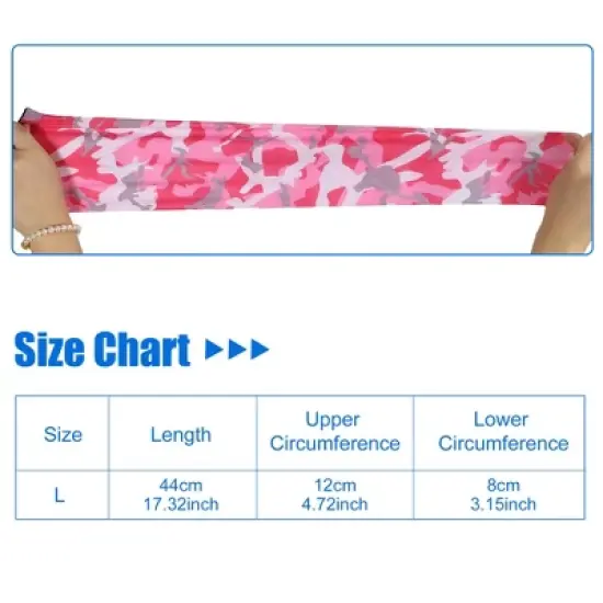 Unique Bargains Basketball Sports Camouflage Cooling Arm Elbow Compression Sleeve Pink Gray White 1 Pair image {3}