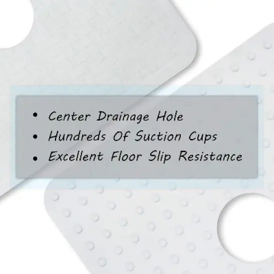 Templeton Home Shower Mat with Center Cut Hole, Non Slip Texture, Suction Cups image {1}