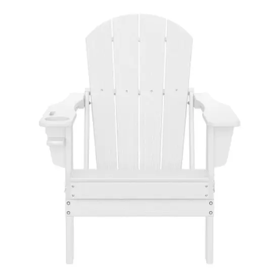 WestinTrends Nantucket Outdoor Patio HDPE Resin Adirondack Chair With Cup Holder and Phone Holder image {5}