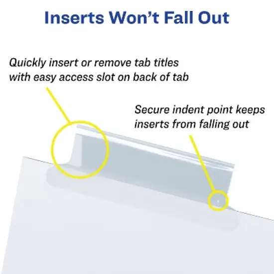 Avery Extra-Wide Big Tab Insertable Dividers for 3 Ring Binders, 8-Tab Sets, White Paper, Clear Tabs, Works With Sheet Protectors, 6 Sets (11254) image {4}