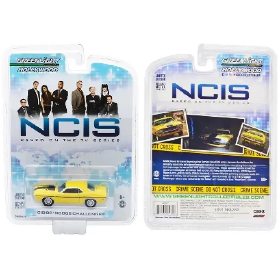 1970 Dodge Challenger R/T (Gibbs') Yellow with Black Stripes "NCIS" (2003) TV Series 1/64 Diecast Model Car by Greenlight image {2}