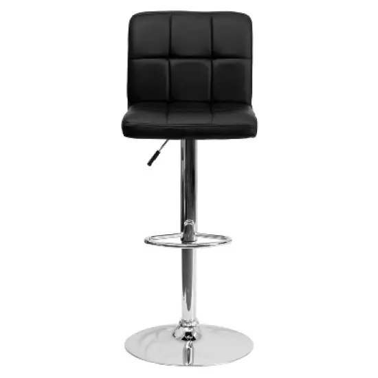Flash Furniture Contemporary Quilted Vinyl Adjustable Height Barstool with Chrome Base image {8}