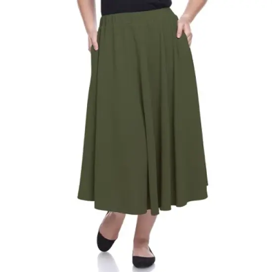 Women's Plus Size Tasmin Flare Midi Skirts - White Mark image {15}