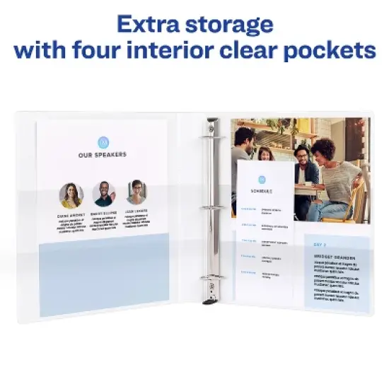 Avery Heavy-Duty View 3 Ring Binder, Extra Wide, 1" EZD Rings, 1 White Binder (01318) image {5}