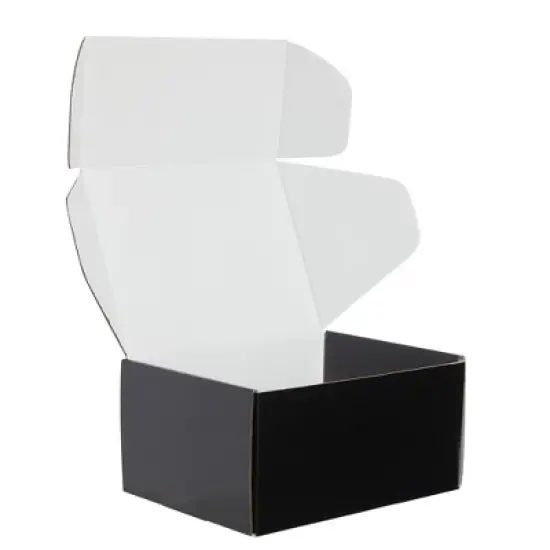 Stockroom Plus 25 Pack Corrugated Packaging Boxes for Shipping, Cardboard Mailers for Small Business, Boutiques, Black, 8 x 6 x 4 in image {7}
