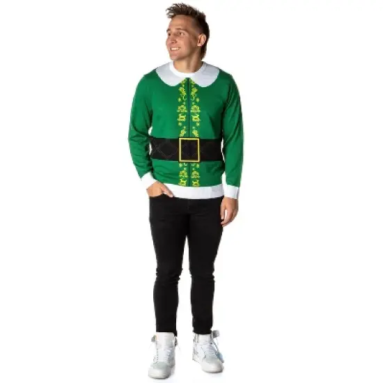 ELF The Movie Men's Buddy's Coat Costume Ugly Christmas Sweater Knit Pullover image {2}