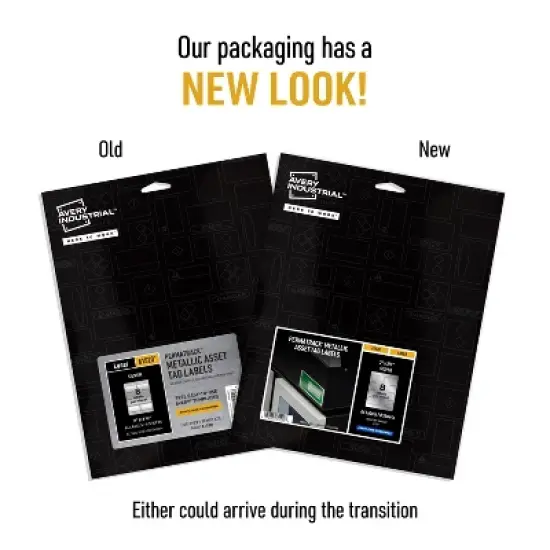 Avery PermaTrack Metallic Asset Tag Labels, 2" x 3-3/4", 64 Asset Tags (61520) image {1}