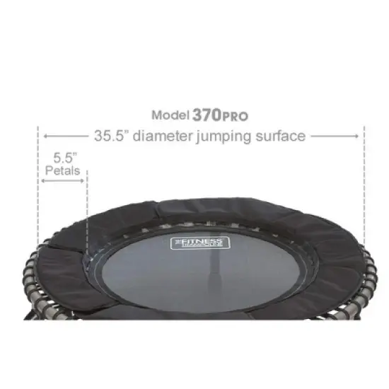 JumpSport 370 PRO Indoor Heavy Duty Lightweight 39-Inch Fitness Trampoline, Black image {1}