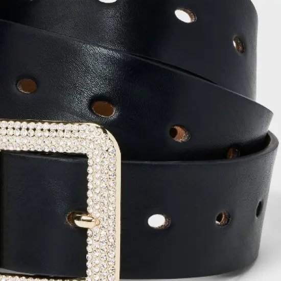 Women's Square Buckle Belt - A New Day&trade; Black image {2}