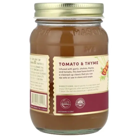 FOND Bone Broth Beef Bone Broth, Tomato & Thyme, 14 fl oz (400 ml) image {2}