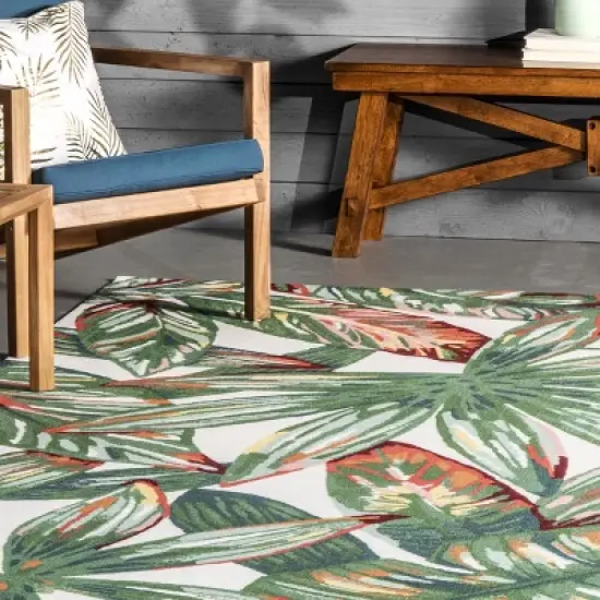 nuLOOM Contemporary Floral Lindsey Indoor/Outdoor Patio Area Rug image {8}