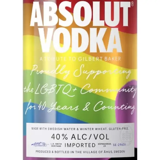 Absolut Vodka Pride -  750ml Bottle image {2}