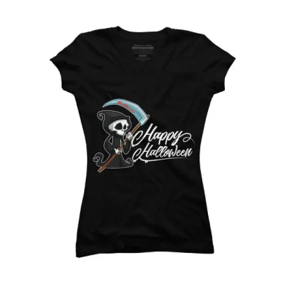 Junior's Design By Humans HAPPY HALLOWEEN - Special Edition By wedenote T-Shirt image {3}