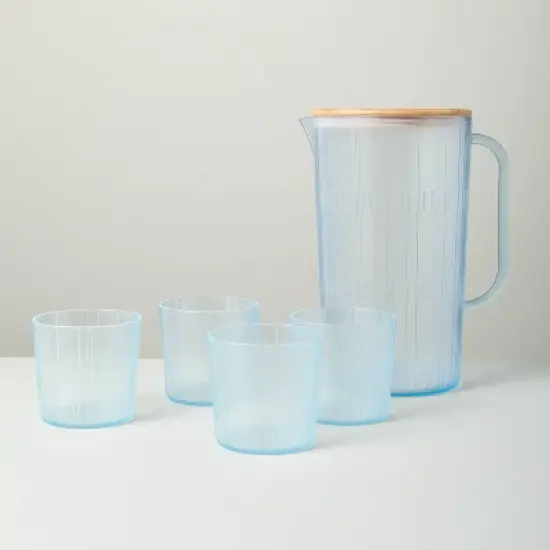 3L Acrylic Beverage Pitcher and Cup Set Blue - Hearth & Hand&trade; with Magnolia image {6}