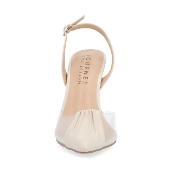 Journee Collection Womens Ivyann Vegan Leather and Lucite Stiletto Pumps image {5}