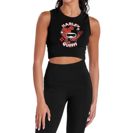 Women's JLA Harley Chibi Sleeveless Crop Top Tank image {5}