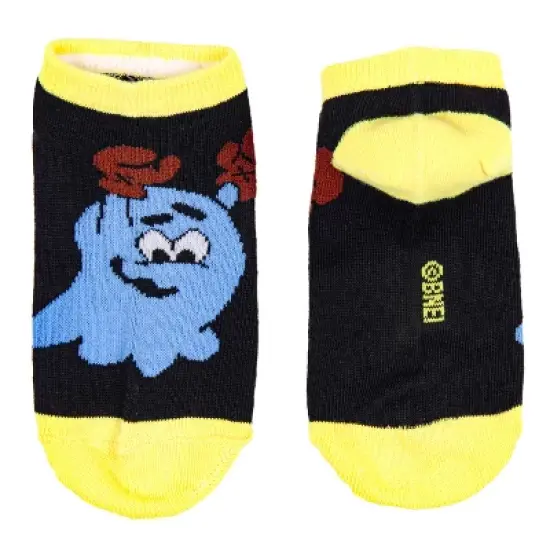Pac-Man Multi-Character Design Kids Ankle No-Show Socks 4 Pairs Multicoloured image {3}