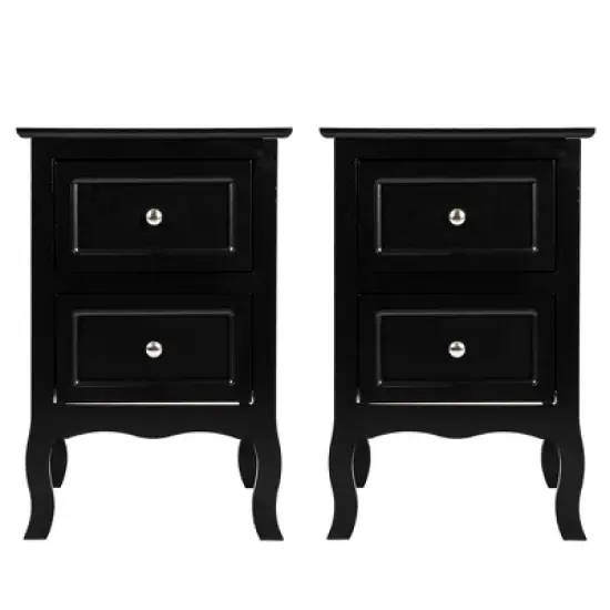 KTMBDW Night Stand Set 2, Bedroom Nightstands with 2 Drawers Modern Sofa Side Table Bedside End Table for Living Room image {4}