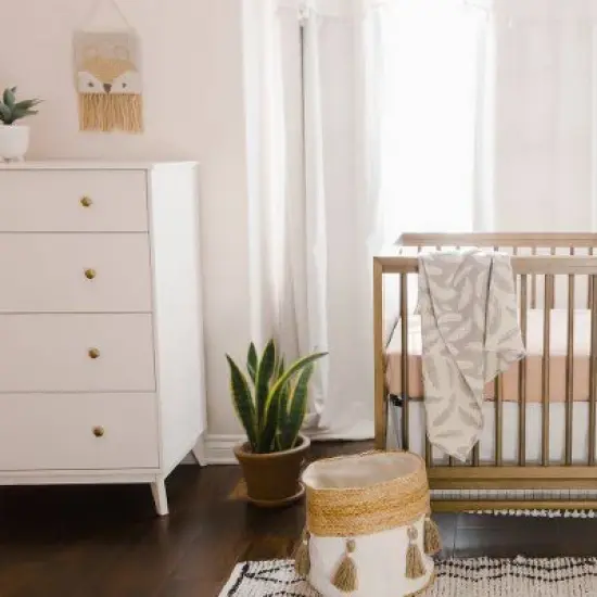 Crane Baby Cotton Muslin Jacquard Baby Reversible Blanket image {5}