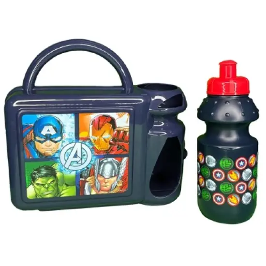 Marvel lunch box combo with water bottle ages 3+ Captain America, Iron Man, Hulk, Thor image {4}