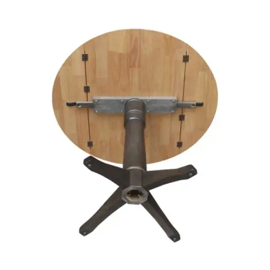 42" Alexandra Round Top Dual Drop Leaf Counter Height Pedestal Dining Table Hickory/Washed Coal - International Concepts image {6}