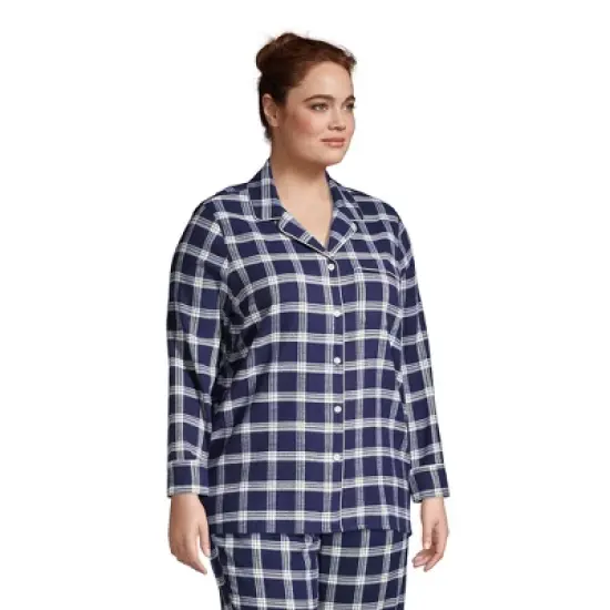 Lands' End Women's Long Sleeve Print Flannel Pajama Top image {2}