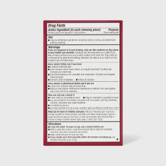 Coated Nicotine 2mg Gum Stop Smoking Aid - Cinnamon - up&up&trade; image {2}