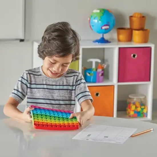 Hand2Mind Hundreds Board Sensory Bubble Popper: Teaching Aid for Toddlers & Preschool, Fabric Material, 5 Pieces image {2}