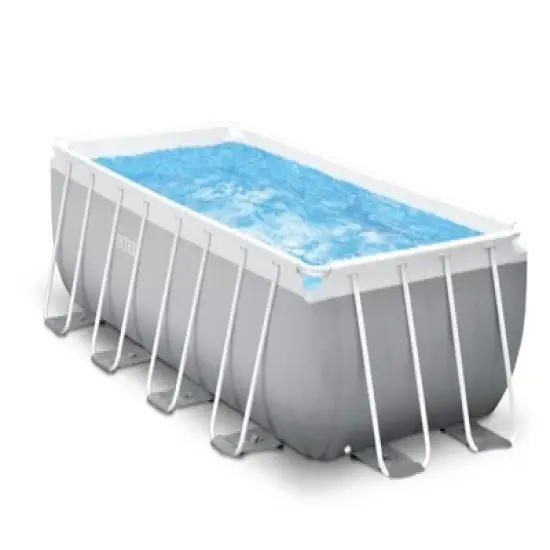 Intex 16ftX8ftX42in Prism Frame Rectangular Pool with Pump, Ladder, Ground Cloth & Cover image {1}