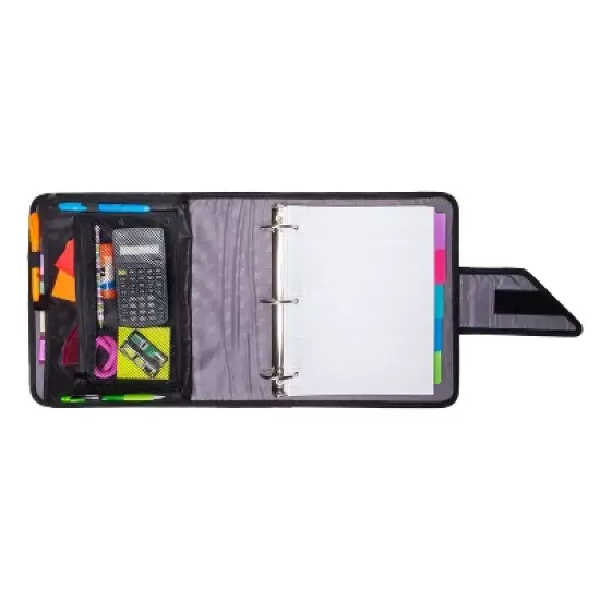 Case-it The Open Tab Velcro Opening Binder - 5 Color Tab Expanding File Folder - Multiple Pockets - 400 Sheet Capacity image {2}