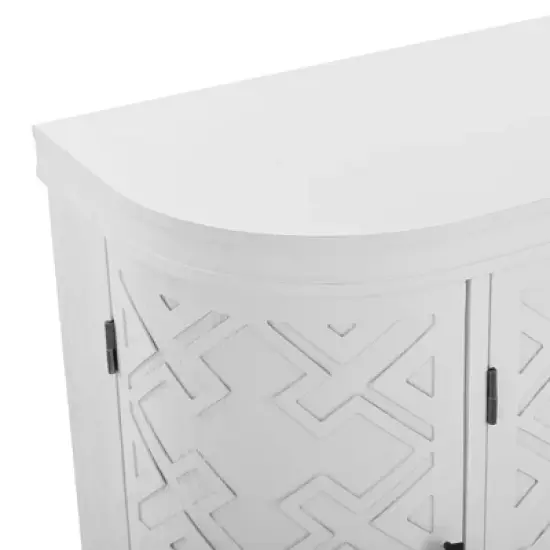 Accent Storage Cabinet Wooden Sideboard Cabinet with Antique Pattern Doors-ModernLuxe image {8}