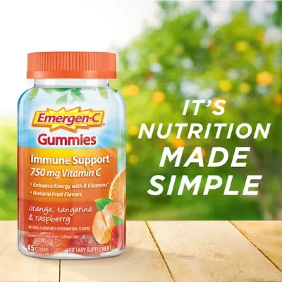Emergen-C Vitamin C Immune Support Gummies - Orange, Tangerine & Raspberry - 45ct image {8}