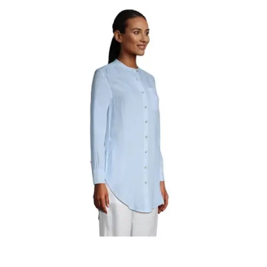 Lands' End Women's Linen A-Line Long Sleeve Tunic Top image {2}